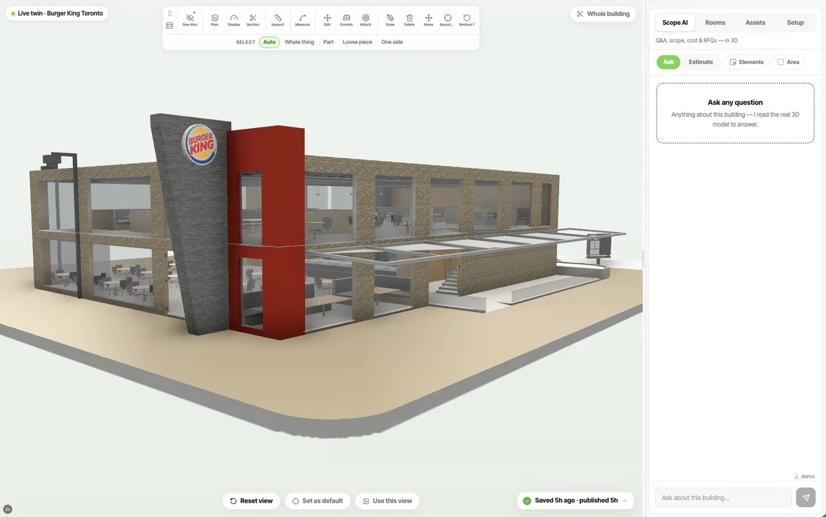 Burger King, the exterior of the building twin